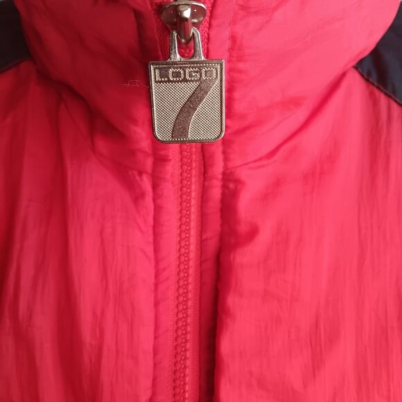 Nebraska Huskers XL Vintage Logo 7 BIG RED Puffer Jacket Nylon 1990's Football - Picture 8 of 10